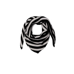 Black Colour Tørklæde Strik Triangle Stripe Black/White