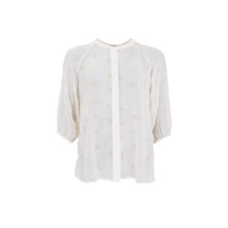 Black Colour Bluse Nell Embroidery Off- White