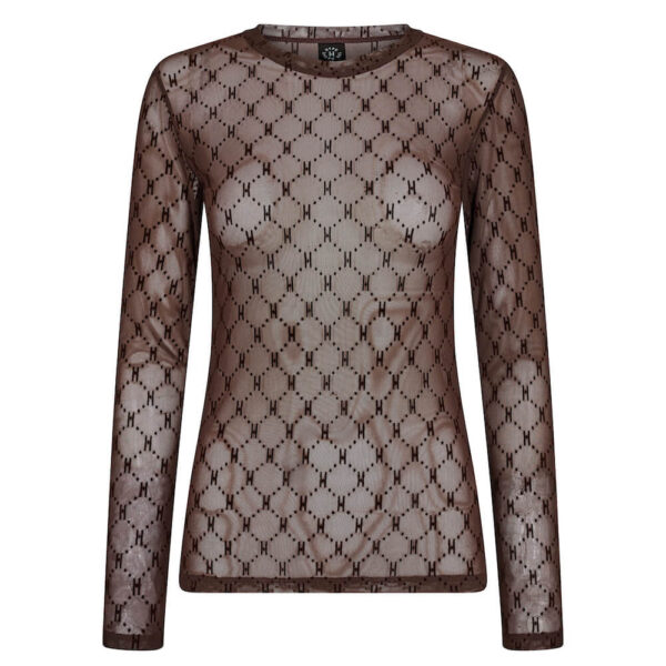 Hype the Detail Mesh Bluse Brun