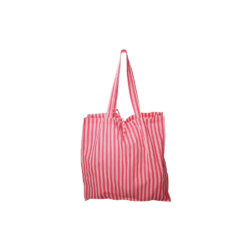 Black Colour Shopper Flora Pink Stripe
