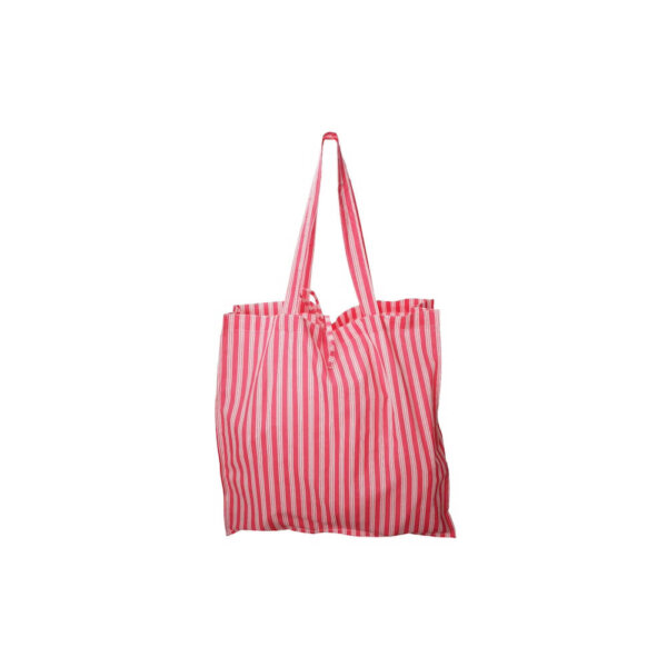 Black Colour Shopper Flora Pink Stripe