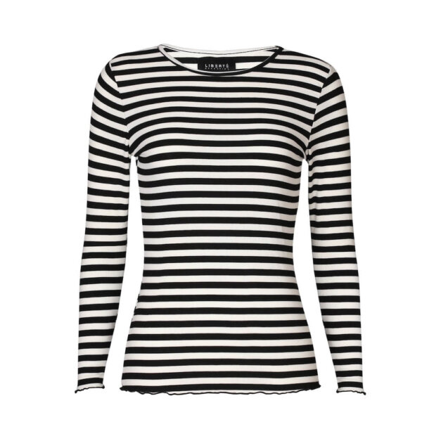 Liberté Bluse Natalia Black Creme Stripe