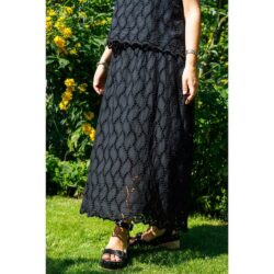 Black Colour Nederdel Freya cut out Lace Black