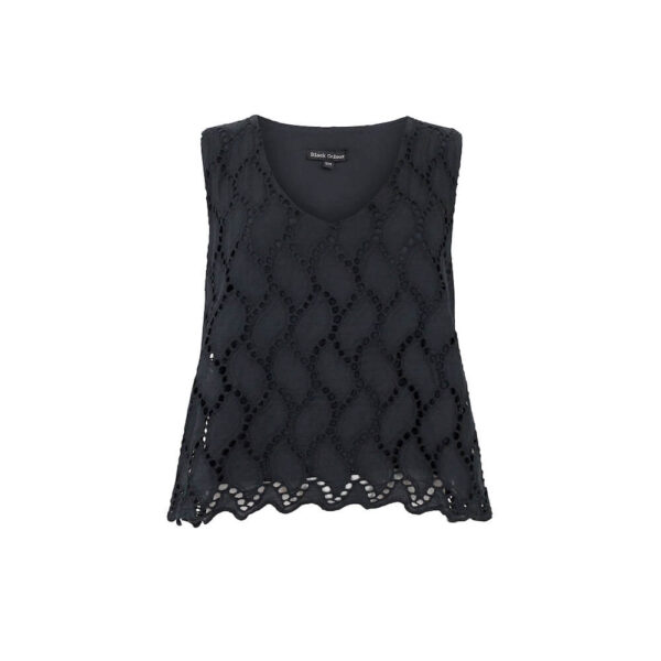 Black Colour Top Freya Cut out Lace Black