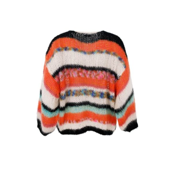 Black Colour Cardigan Adria Orange Mix