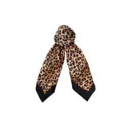 Black Colour Tørklæde Dalby Satin Leopard