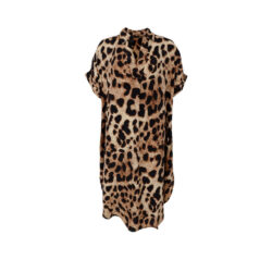 Black Colour Tunika Luna Kaftan Golden Leopard