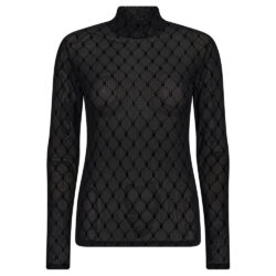 Hype the Detail Mesh Turtleneck Black