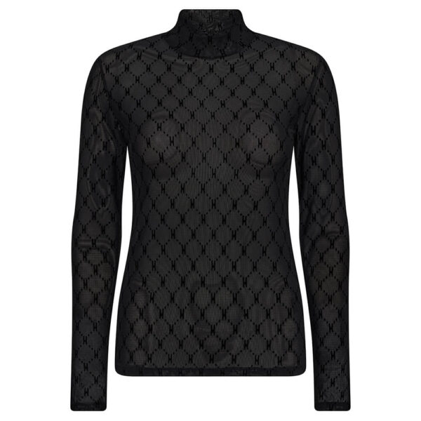 Hype the Detail Mesh Turtleneck Black