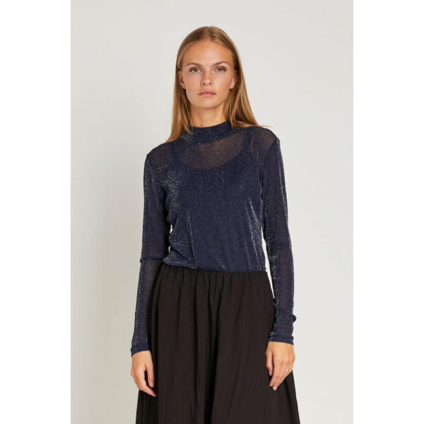 Rue de Femme Bluse Roll Neck Dark Blue